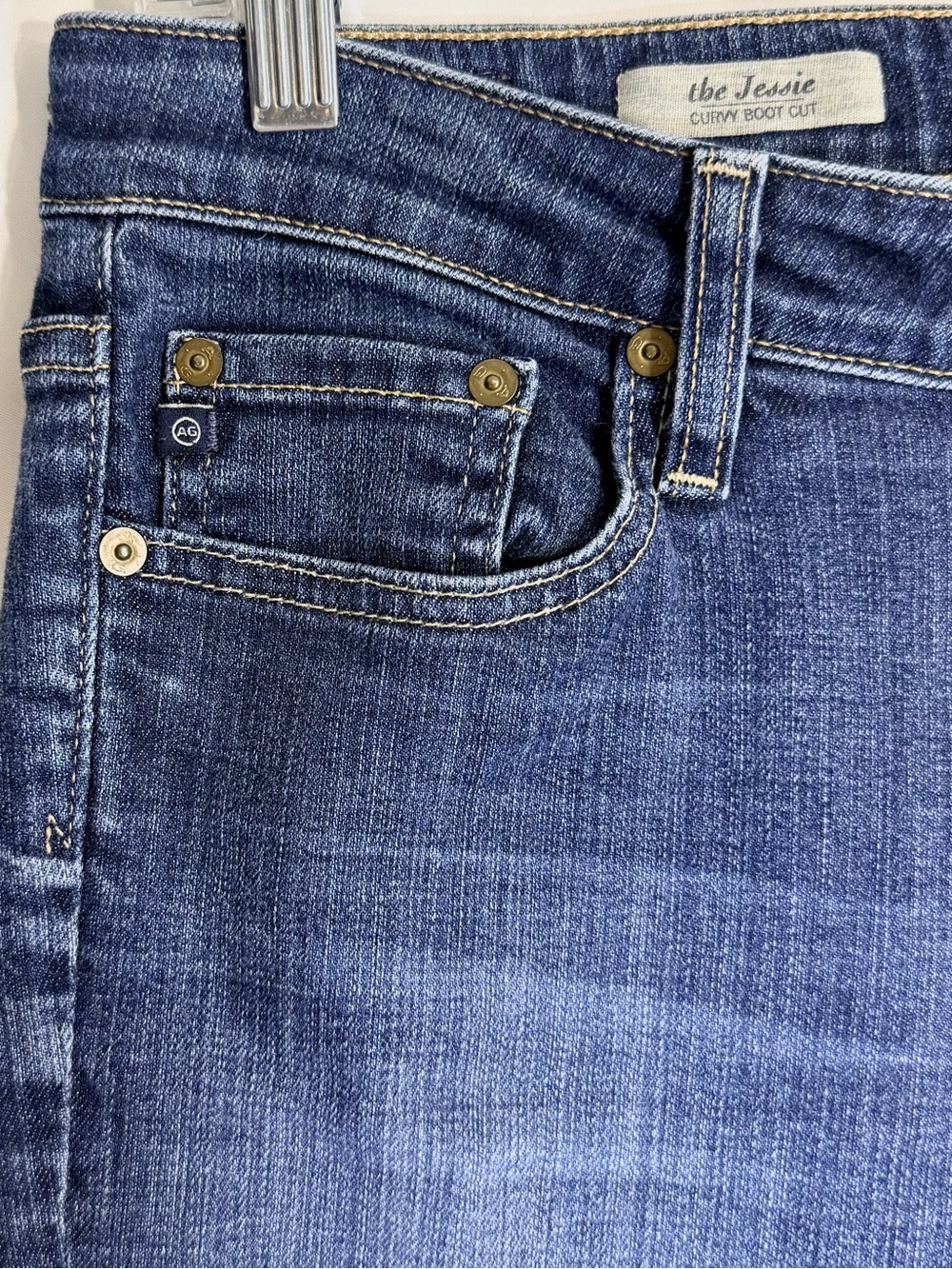 AG “The Jessie Curvy Boot Cut” Mid Rise Dark Wash Jeans Size 29 - Picture 7 of 14